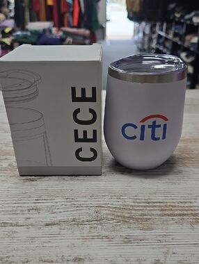 CeCe White Tumbler with Silver Accent
